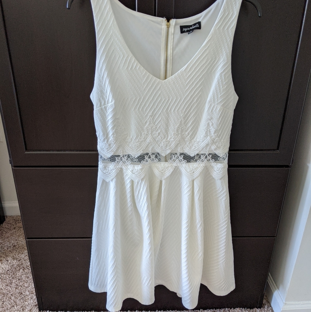 Macy's White fit and flare dress size 12